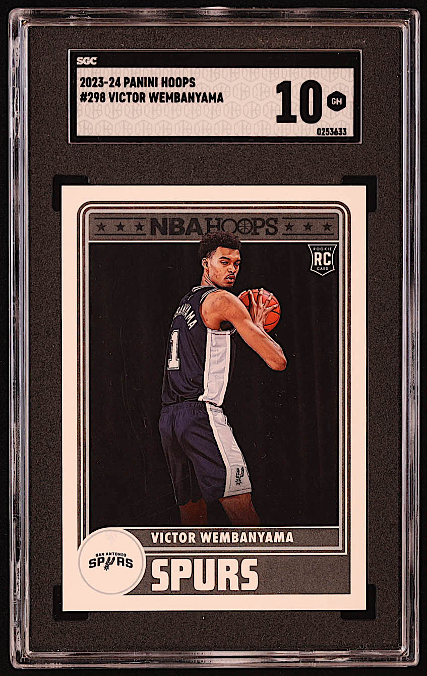 Victor Wembanyama 2023-24 Hoops #298 RC (SGC 10) at PristineAuction.com Victor Wembanyama 2023-24 Hoops #298 RC (SGC 10) at PristineAuction.com