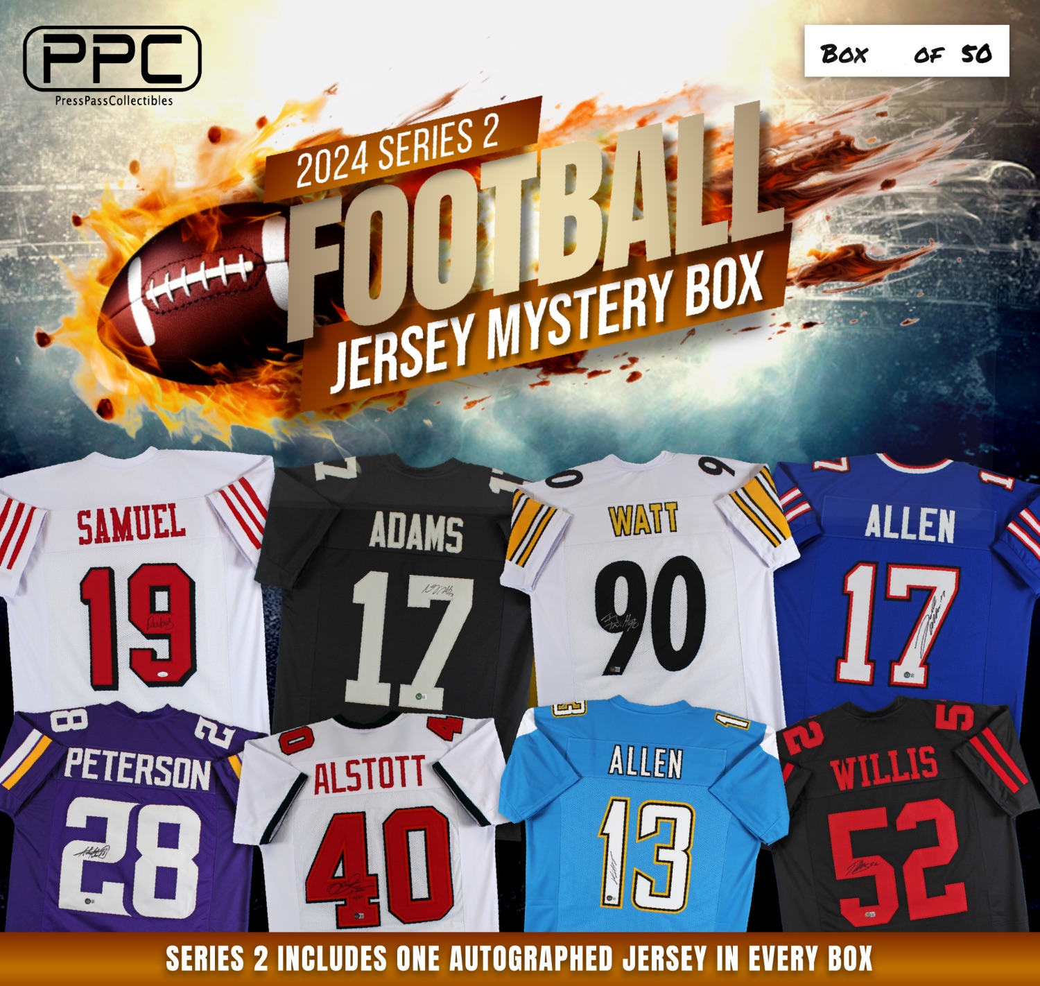 Press Pass Collectibles 2024 Football Jersey Mystery Box – Series 2 (Limited to 50) at PristineAuction.com Press Pass Collectibles 2024 Football Jersey Mystery Box – Series 2 (Limited to 50) at PristineAuction.com