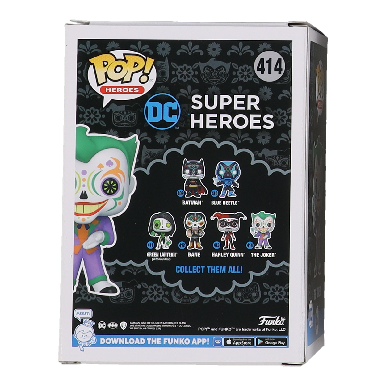 The Joker "DC Super Heroes" #414 Funko Pop! Vinyl Bobble-Head Figure with Custom Joker Artwork by Anthony "Ram Fam" Ramirez (PA) at PristineAuction.com The Joker "DC Super Heroes" #414 Funko Pop! Vinyl Bobble-Head Figure with Custom Joker Artwork by Anthony "Ram Fam" Ramirez (PA) at PristineAuction.com