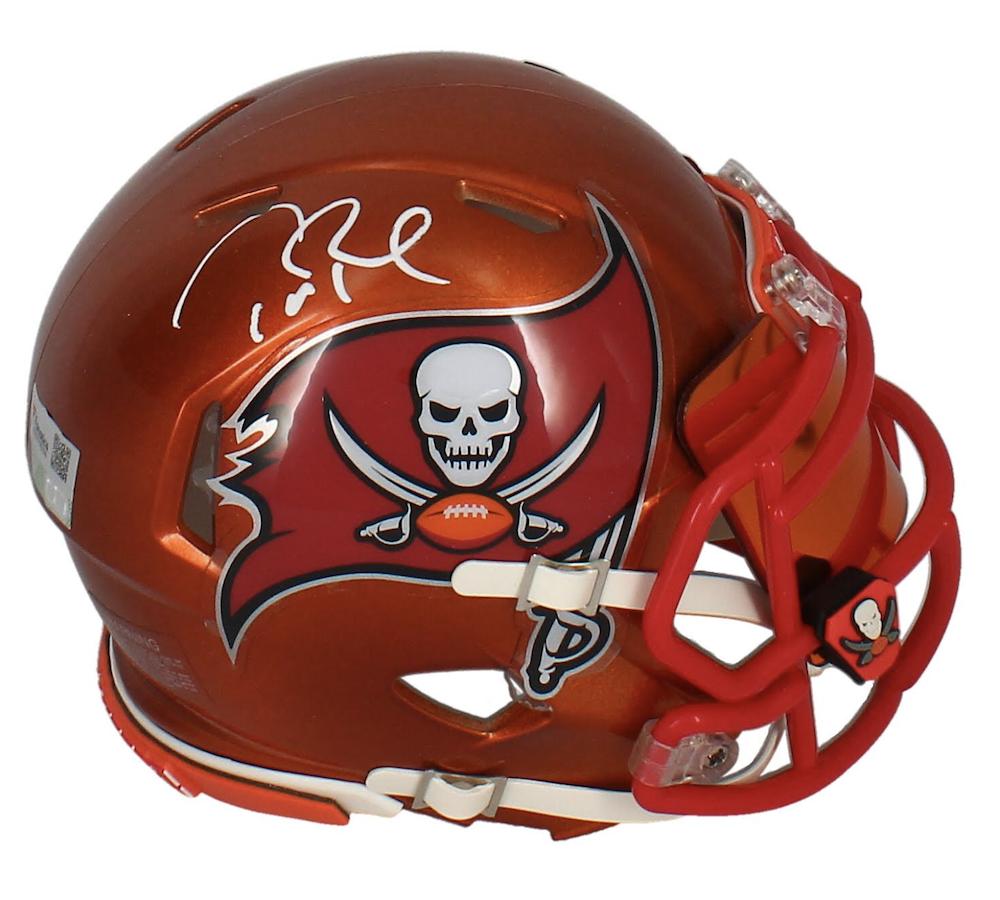Tom Brady Signed Buccaneers Flash Alternate Speed Mini Helmet with Visor (Fanatics) at PristineAuction.com Tom Brady Signed Buccaneers Flash Alternate Speed Mini Helmet with Visor (Fanatics) at PristineAuction.com