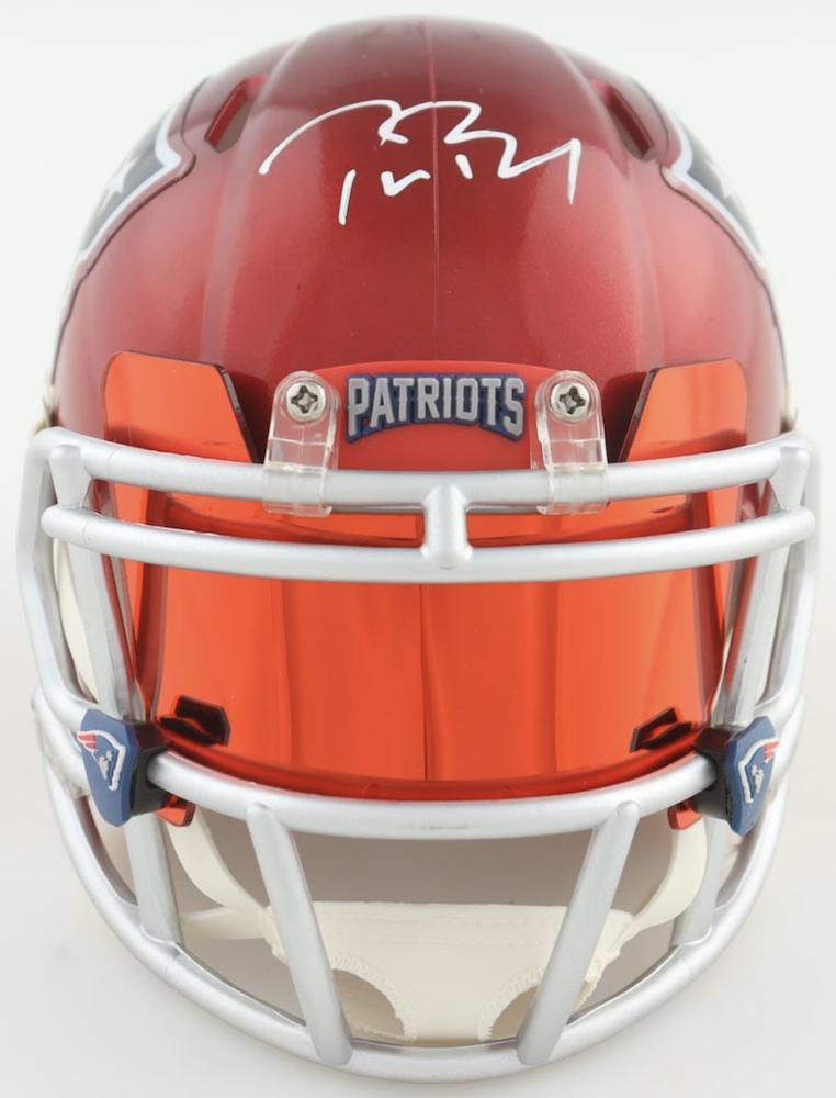Tom Brady Signed Patriots Flash Alternate Speed Mini Helmet with Visor (Fanatics) at PristineAuction.com Tom Brady Signed Patriots Flash Alternate Speed Mini Helmet with Visor (Fanatics) at PristineAuction.com