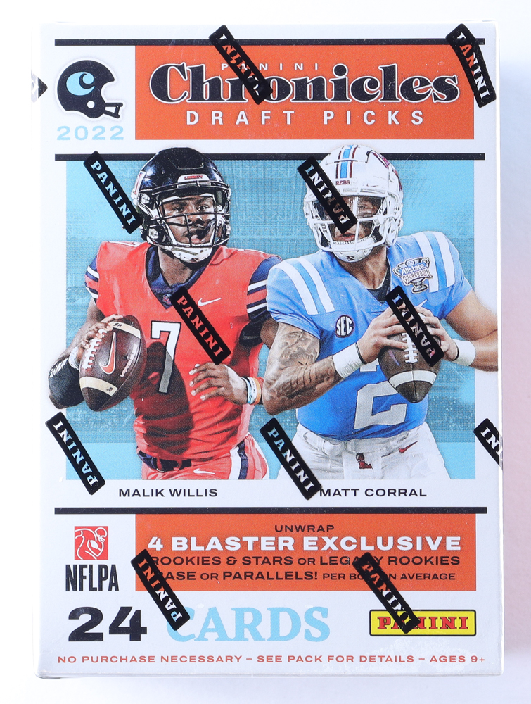 2022 Panini Chronicles Draft Picks Football Blaster Box with (6) Packs at PristineAuction.com 2022 Panini Chronicles Draft Picks Football Blaster Box with (6) Packs at PristineAuction.com