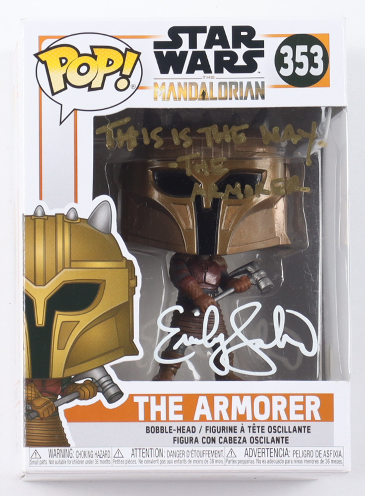 Emily Swallow Signed "Star Wars: The Mandalorian" #353 The Armorer Funko Pop! Vinyl Figure Inscribed "This is the Way. - The Armorer" (JSA) at PristineAuction.com Emily Swallow Signed "Star Wars: The Mandalorian" #353 The Armorer Funko Pop! Vinyl Figure Inscribed "This is the Way. - The Armorer" (JSA) at PristineAuction.com