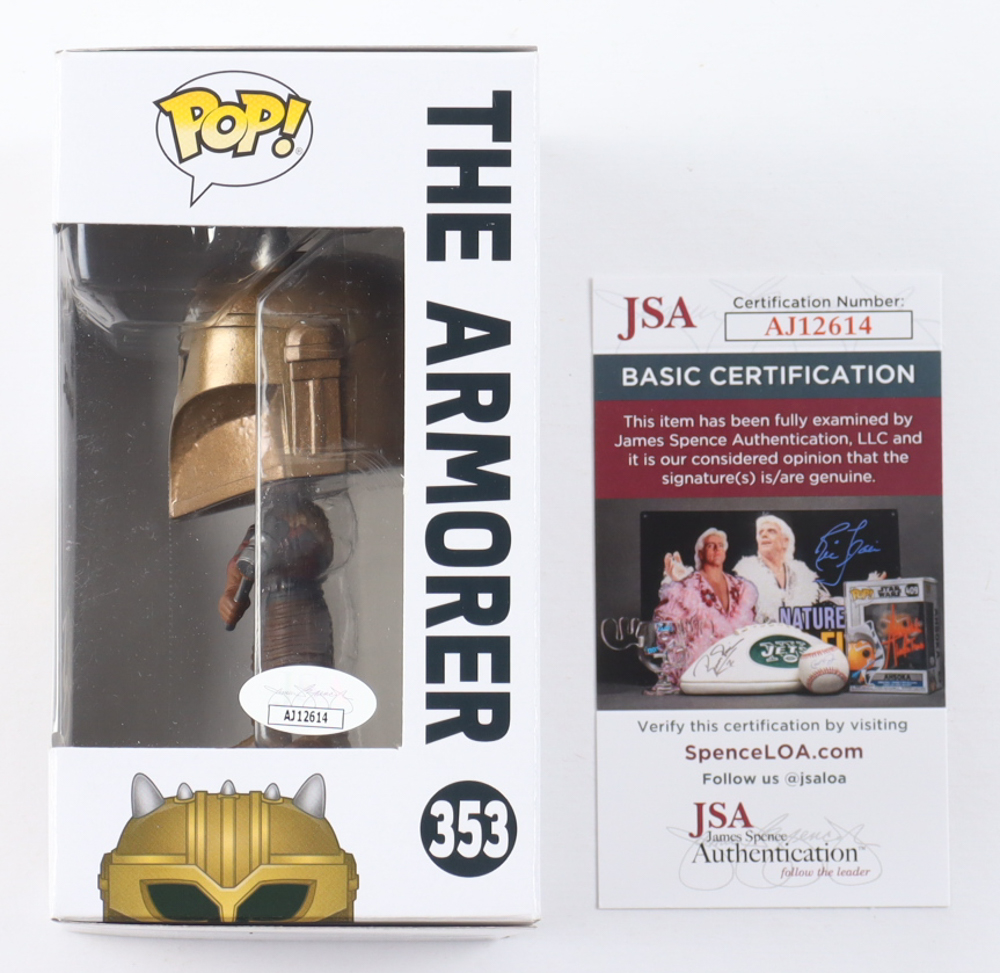 Emily Swallow Signed "Star Wars: The Mandalorian" #353 The Armorer Funko Pop! Vinyl Figure Inscribed "This is the Way. - The Armorer" (JSA) at PristineAuction.com Emily Swallow Signed "Star Wars: The Mandalorian" #353 The Armorer Funko Pop! Vinyl Figure Inscribed "This is the Way. - The Armorer" (JSA) at PristineAuction.com