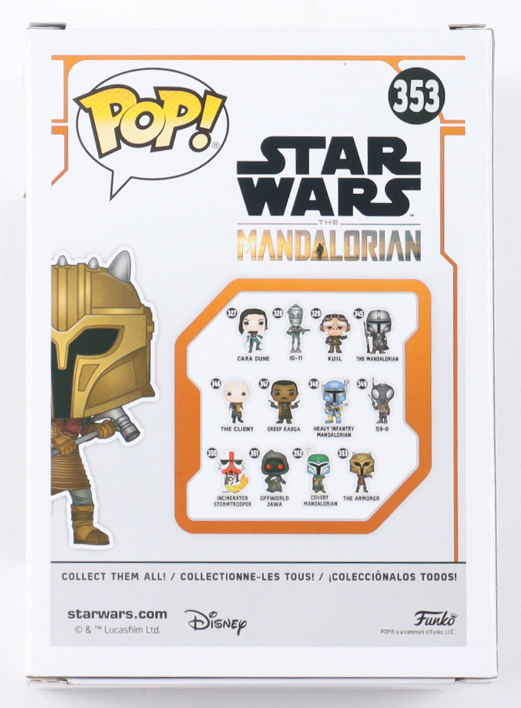 Emily Swallow Signed "Star Wars: The Mandalorian" #353 The Armorer Funko Pop! Vinyl Figure Inscribed "This is the Way. - The Armorer" (JSA) at PristineAuction.com Emily Swallow Signed "Star Wars: The Mandalorian" #353 The Armorer Funko Pop! Vinyl Figure Inscribed "This is the Way. - The Armorer" (JSA) at PristineAuction.com