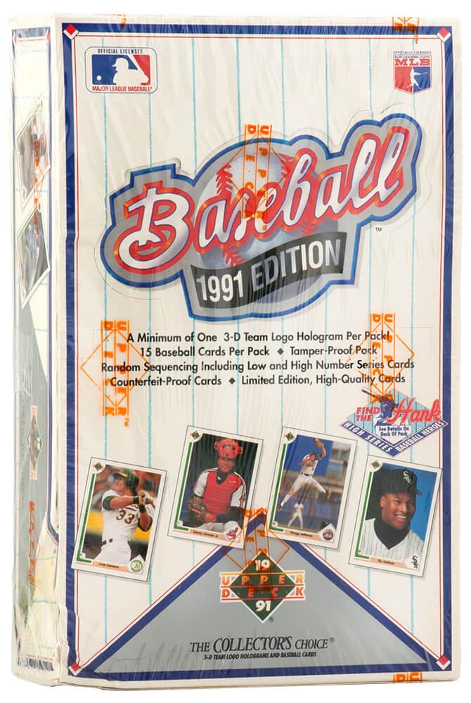 1991 Upper Deck Baseball Wax Box with (36) Packs at PristineAuction.com 1991 Upper Deck Baseball Wax Box with (36) Packs at PristineAuction.com
