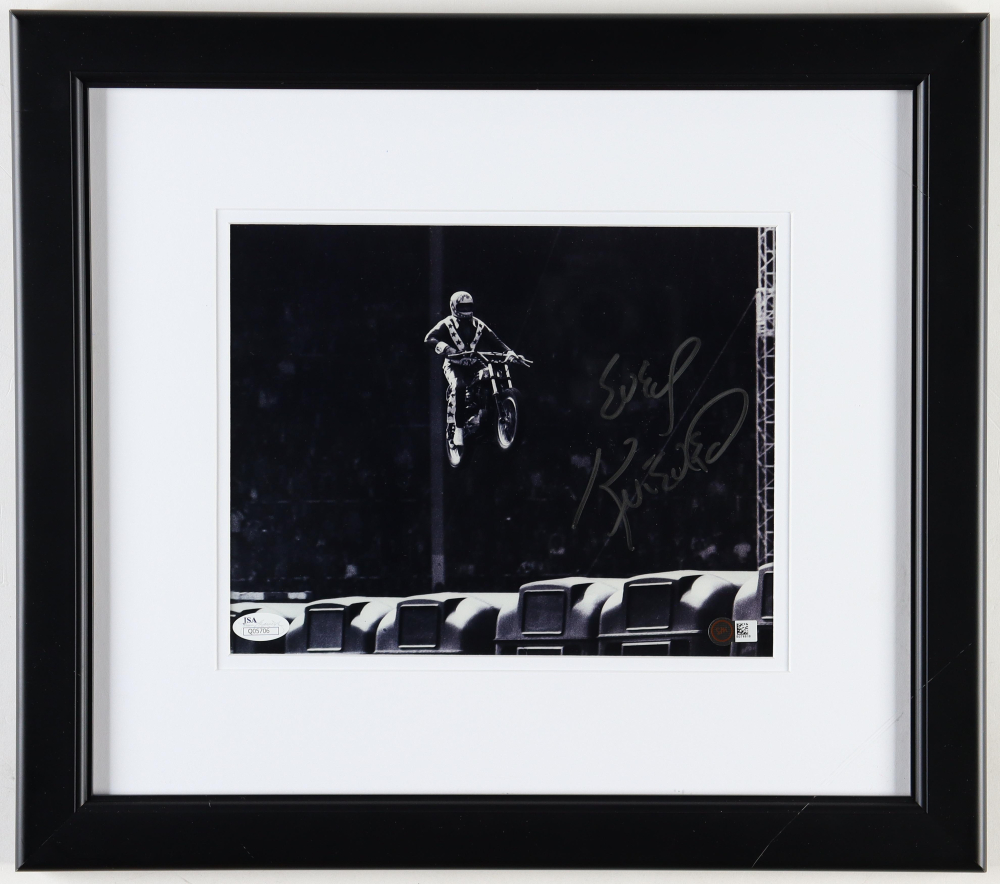 EVEL KNIEVEL signed autographed photo blue marker motorcycle COA Hologram main image 0