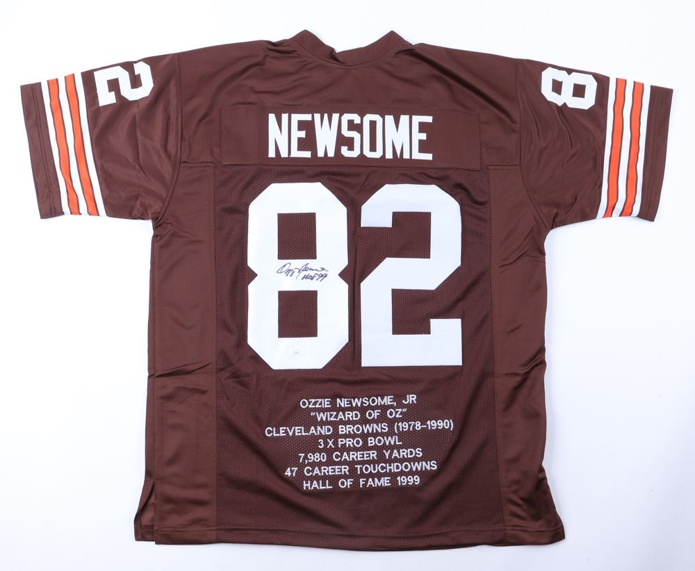 Ozzie Newsome Signed Career Highlight Stat Jersey (JSA) at PristineAuction.com Ozzie Newsome Signed Career Highlight Stat Jersey (JSA) at PristineAuction.com