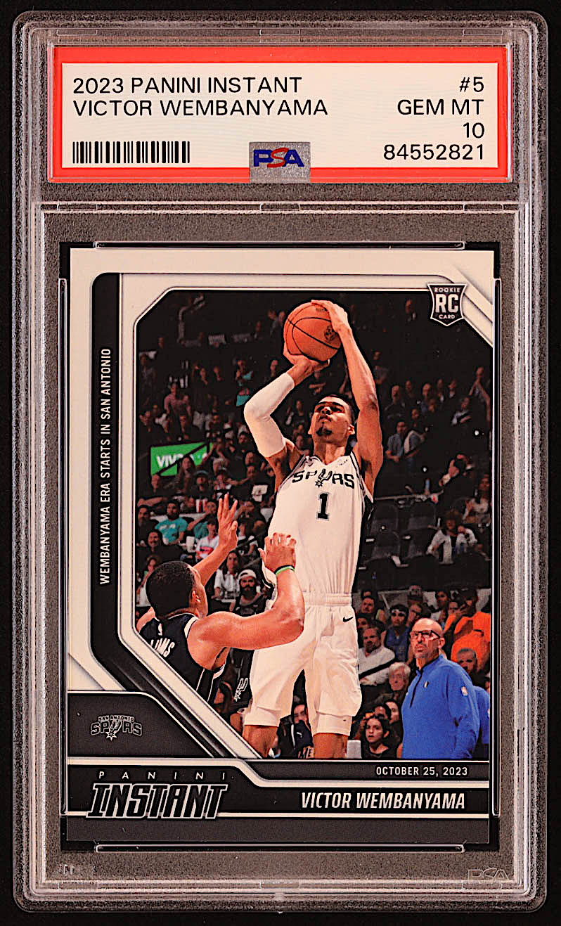 Victor Wembanyama 2023-24 Panini Instant #5 RC (PSA 10) at PristineAuction.com Victor Wembanyama 2023-24 Panini Instant #5 RC (PSA 10) at PristineAuction.com