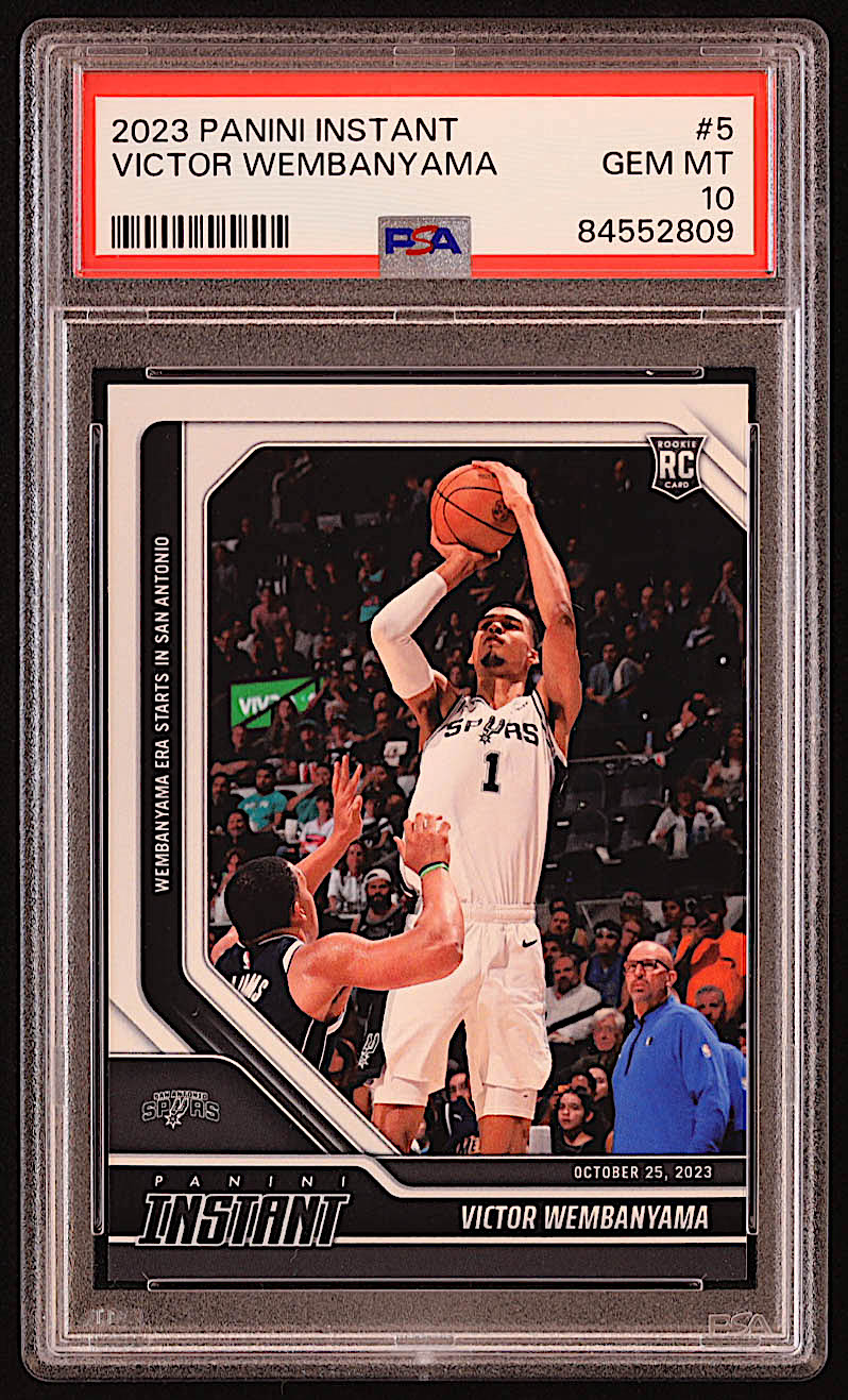 Victor Wembanyama 2023-24 Panini Instant #5 RC (PSA 10) at PristineAuction.com Victor Wembanyama 2023-24 Panini Instant #5 RC (PSA 10) at PristineAuction.com