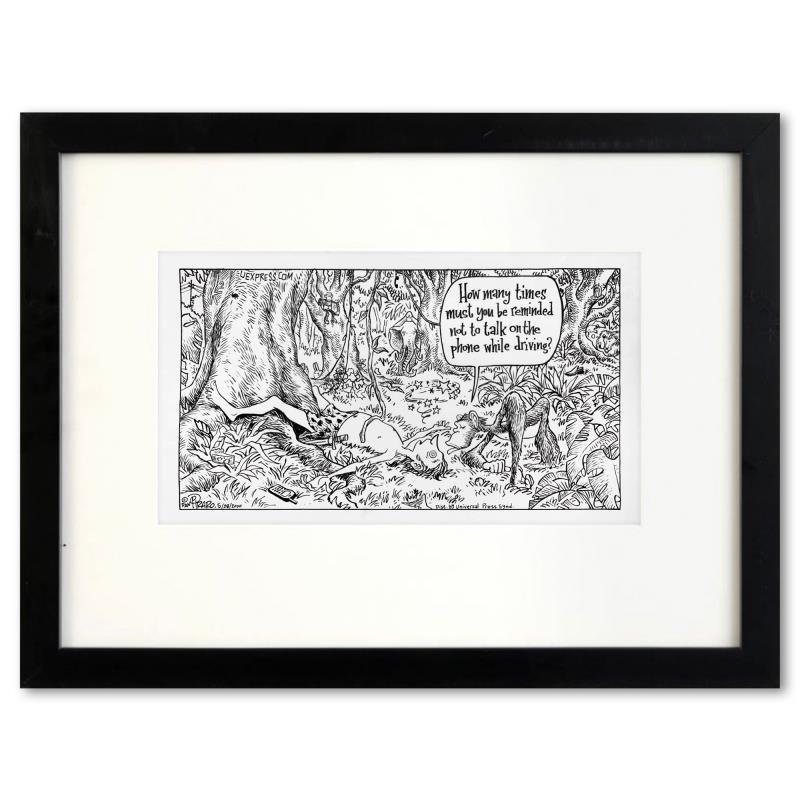 Bizarro "Tarzan Distracted" 14x21 Custom Framed Original Pen & Ink Drawing by Dan Piraro (Artova) at PristineAuction.com Bizarro "Tarzan Distracted" 14x21 Custom Framed Original Pen & Ink Drawing by Dan Piraro (Artova) at PristineAuction.com