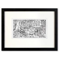 Bizarro "Tarzan Distracted" 14x21 Custom Framed Original Pen & Ink Drawing by Dan Piraro (Artova) at PristineAuction.com