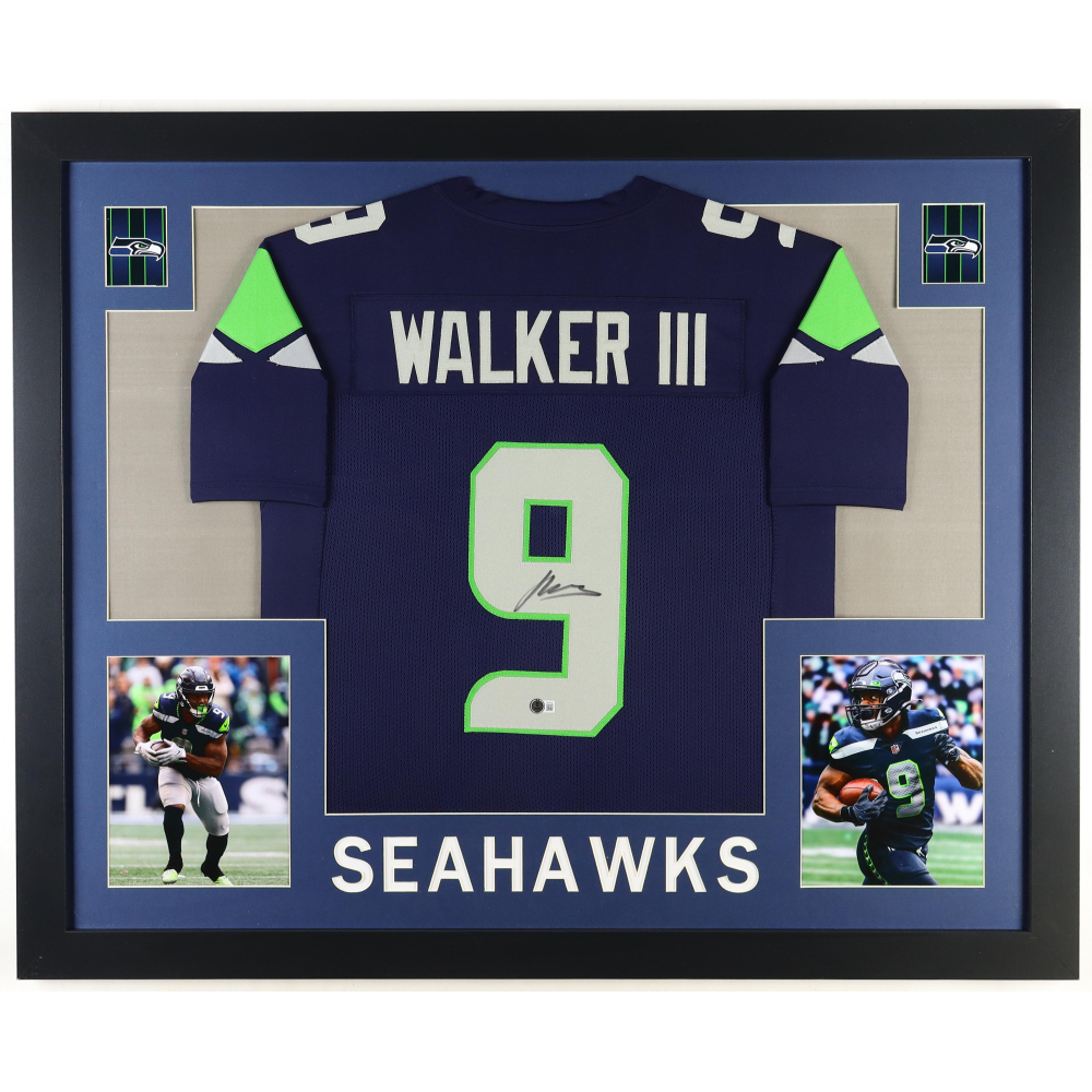 Kenneth Walker III Signed Custom Framed Jersey Display (Beckett) at PristineAuction.com
