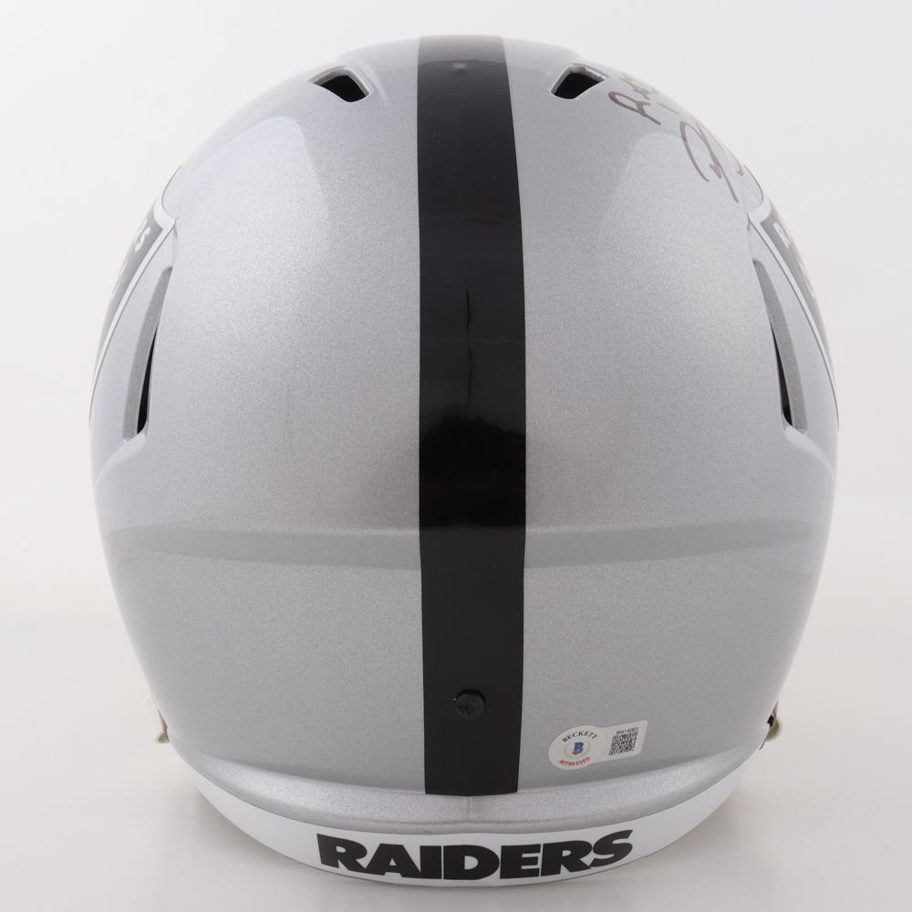 Maxx Crosby Signed Raiders Full Size Speed Helmet Inscribed "Raider Nation" (Beckett) at PristineAuction.com Maxx Crosby Signed Raiders Full Size Speed Helmet Inscribed "Raider Nation" (Beckett) at PristineAuction.com