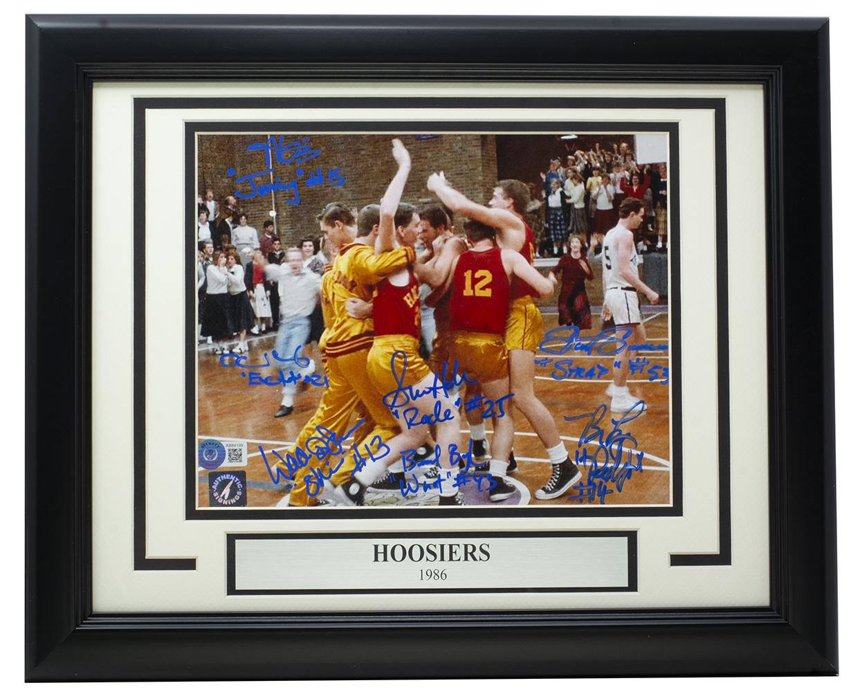 "Hoosiers" Custom Framed Photo Cast-Signed By (7) with Maris Valainis, Steve Hollar, Wade Schenck, David Neidorf (Beckett) at PristineAuction.com "Hoosiers" Custom Framed Photo Cast-Signed By (7) with Maris Valainis, Steve Hollar, Wade Schenck, David Neidorf (Beckett) at PristineAuction.com