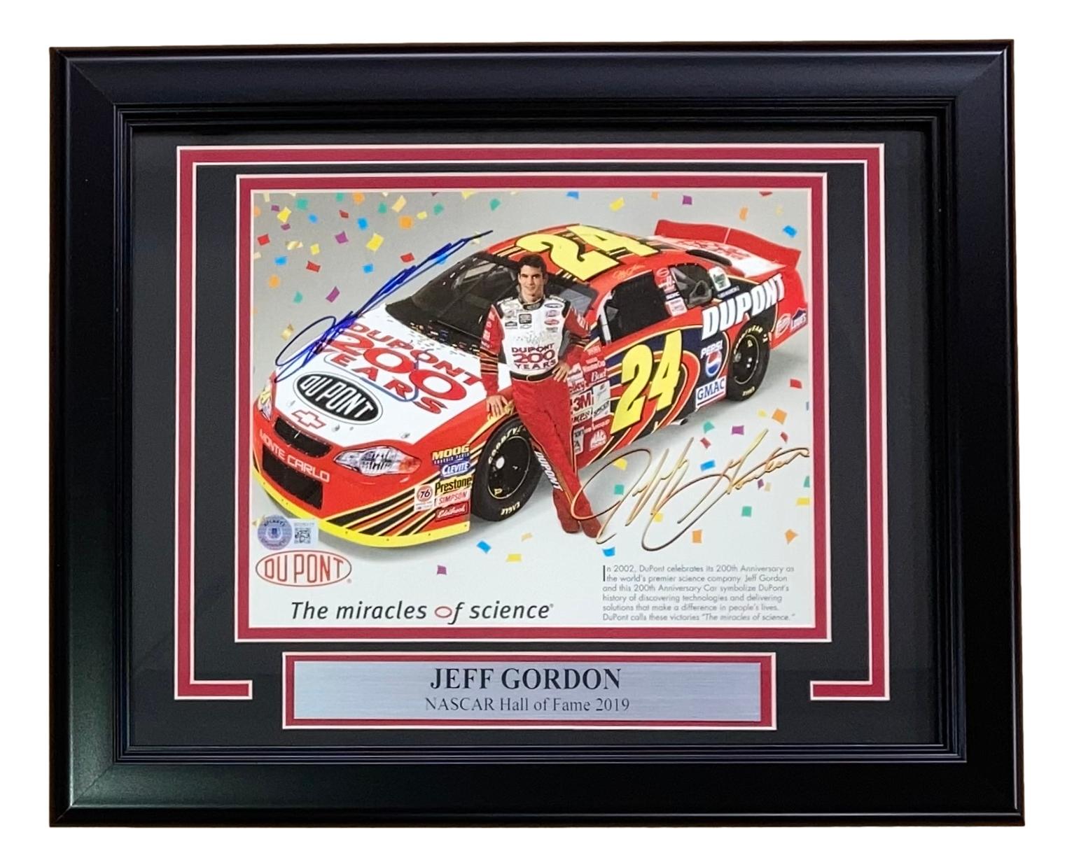 Jeff Gordon Signed NASCAR Custom Framed Photo (Beckett) at PristineAuction.com Jeff Gordon Signed NASCAR Custom Framed Photo (Beckett) at PristineAuction.com