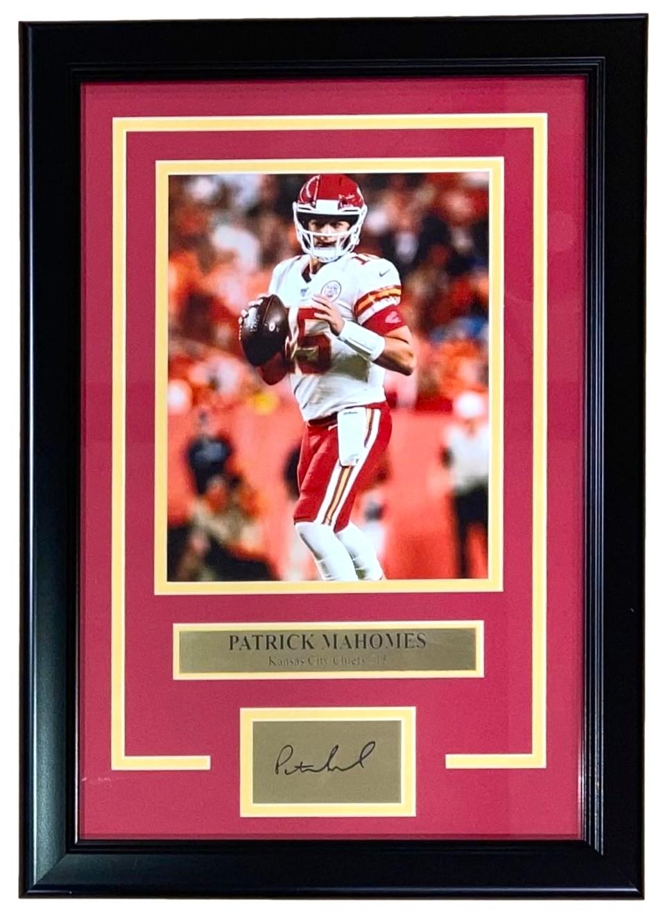 Patrick Mahomes Chiefs Custom Framed Photo Display at PristineAuction.com Patrick Mahomes Chiefs Custom Framed Photo Display at PristineAuction.com