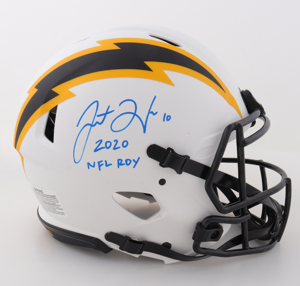 Justin Herbert Signed Chargers Full-Size Authentic On-Field Lunar Eclipse Alternate Speed Helmet Inscribed "2020 NFL ROY" (Beckett & SportsMemorabilia) at PristineAuction.com Justin Herbert Signed Chargers Full-Size Authentic On-Field Lunar Eclipse Alternate Speed Helmet Inscribed "2020 NFL ROY" (Beckett & SportsMemorabilia) at PristineAuction.com