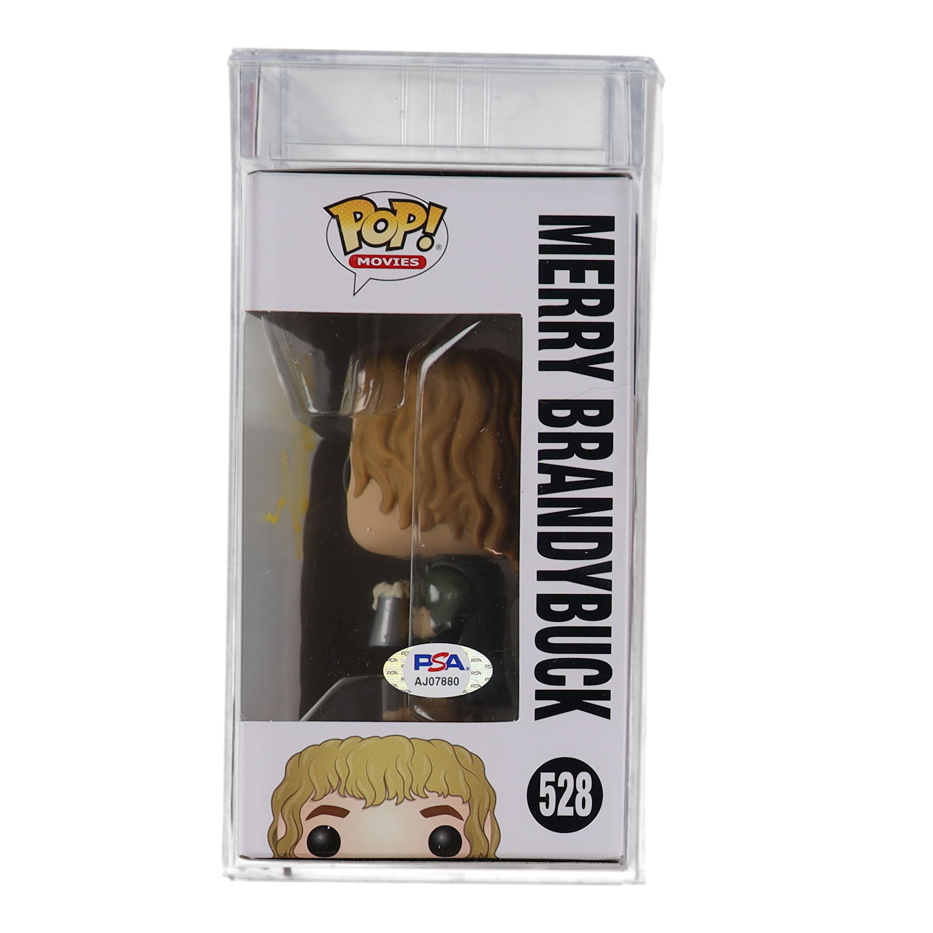 Dominic Monaghan Signed "The Lord of the Rings" #528 Merry Brandybuck Funko Pop! Vinyl Figure (PSA) at PristineAuction.com Dominic Monaghan Signed "The Lord of the Rings" #528 Merry Brandybuck Funko Pop! Vinyl Figure (PSA) at PristineAuction.com