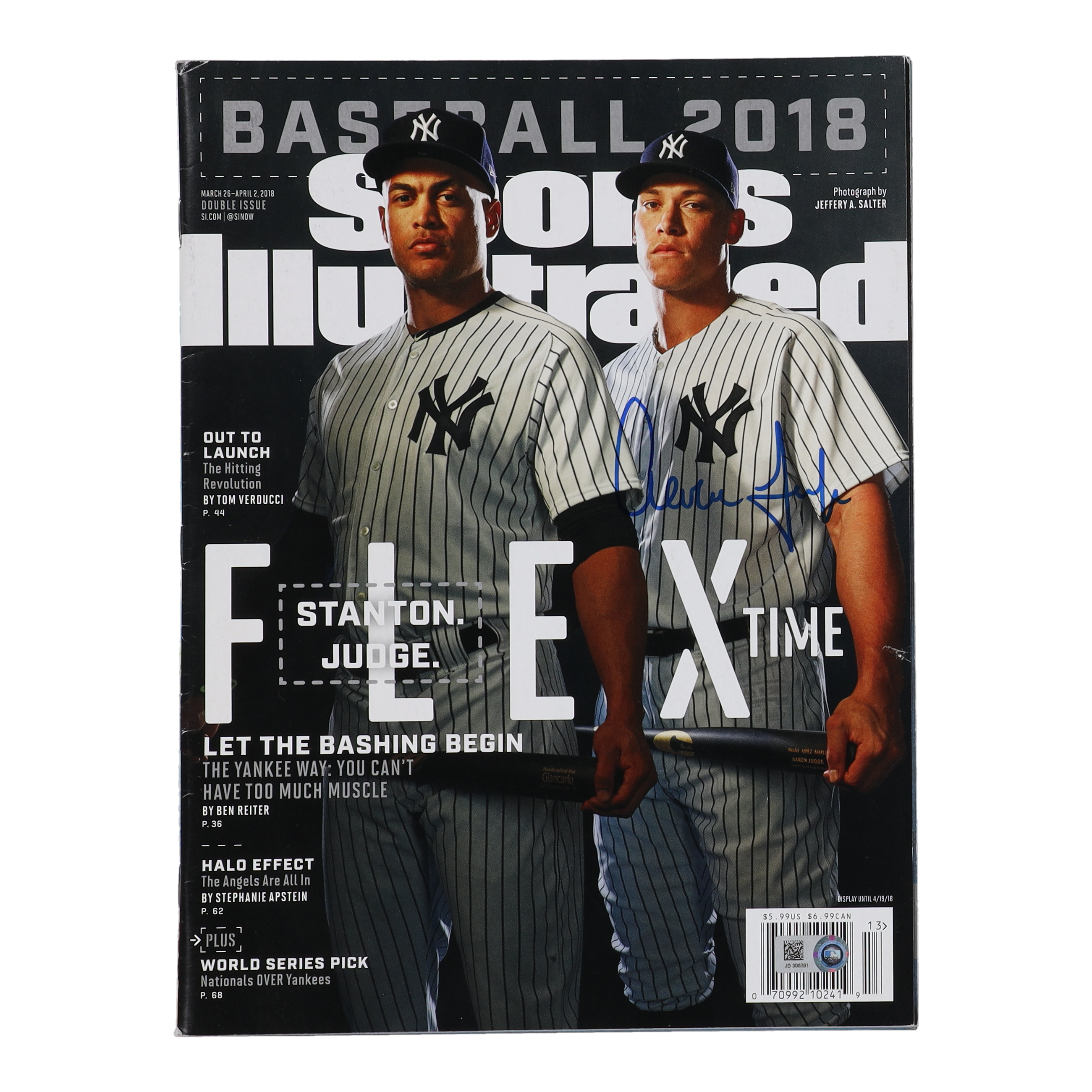 Aaron Judge Signed 2018 Sports Illustrated Magazine (MLB) at PristineAuction.com Aaron Judge Signed 2018 Sports Illustrated Magazine (MLB) at PristineAuction.com