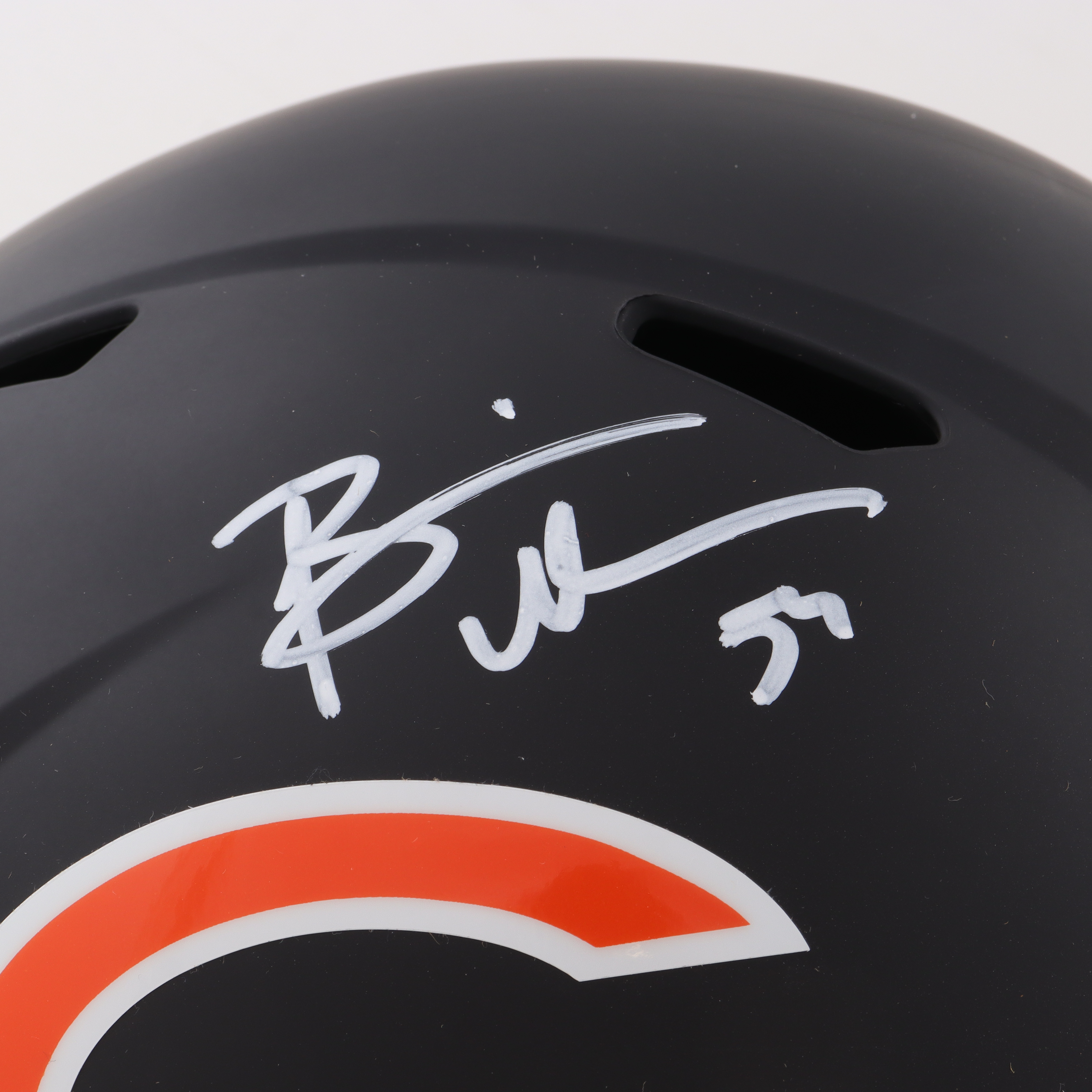 Brian Urlacher Signed Bears Full-Size Matte Black Speed Helmet (Steiner) at PristineAuction.com Brian Urlacher Signed Bears Full-Size Matte Black Speed Helmet (Steiner) at PristineAuction.com