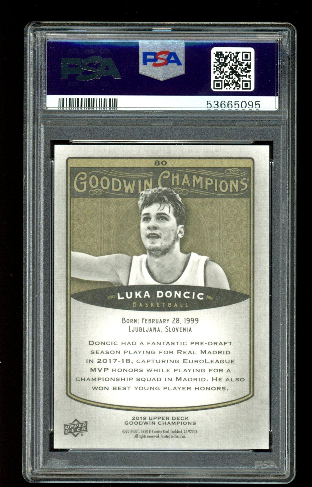 Luka Doncic 2019 Upper Deck Goodwin Champions #80 (PSA 9) at PristineAuction.com Luka Doncic 2019 Upper Deck Goodwin Champions #80 (PSA 9) at PristineAuction.com