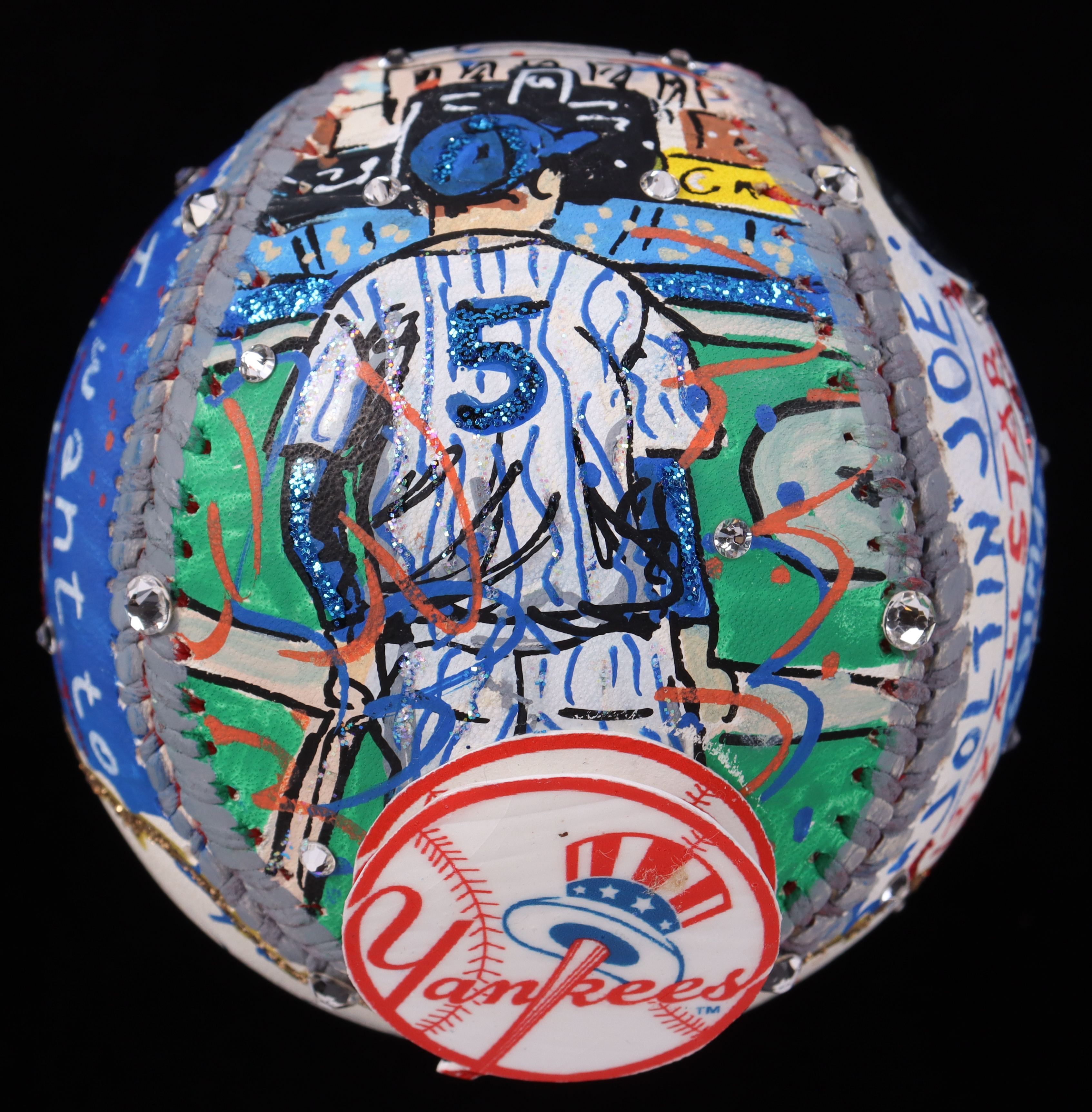 Joe DiMaggio Signed Baseball Hand-Painted by Renowned Pop Artist Charles Fazzino (PSA & PA) at PristineAuction.com Joe DiMaggio Signed Baseball Hand-Painted by Renowned Pop Artist Charles Fazzino (PSA & PA) at PristineAuction.com