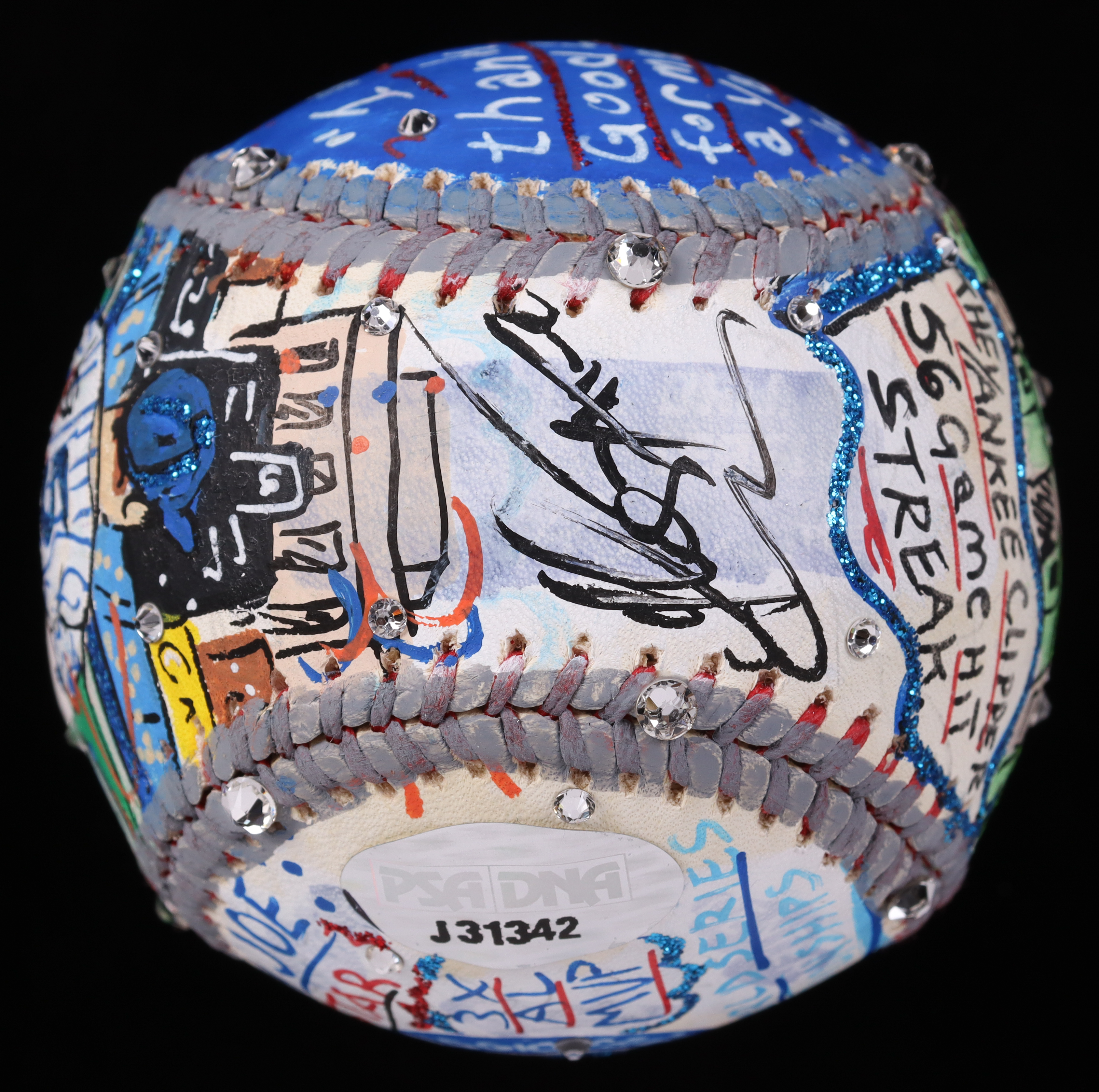 Joe DiMaggio Signed Baseball Hand-Painted by Renowned Pop Artist Charles Fazzino (PSA & PA) at PristineAuction.com Joe DiMaggio Signed Baseball Hand-Painted by Renowned Pop Artist Charles Fazzino (PSA & PA) at PristineAuction.com