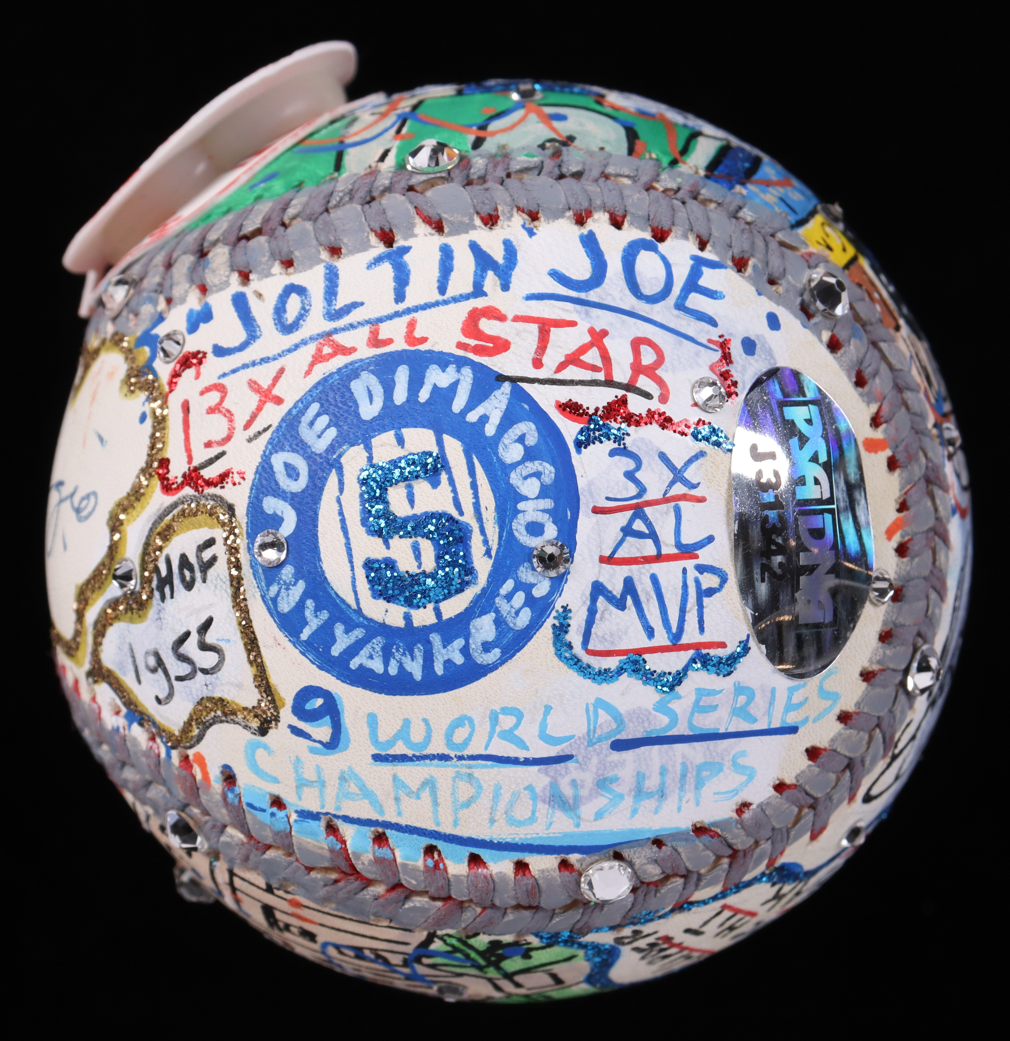 Joe DiMaggio Signed Baseball Hand-Painted by Renowned Pop Artist Charles Fazzino (PSA & PA) at PristineAuction.com Joe DiMaggio Signed Baseball Hand-Painted by Renowned Pop Artist Charles Fazzino (PSA & PA) at PristineAuction.com