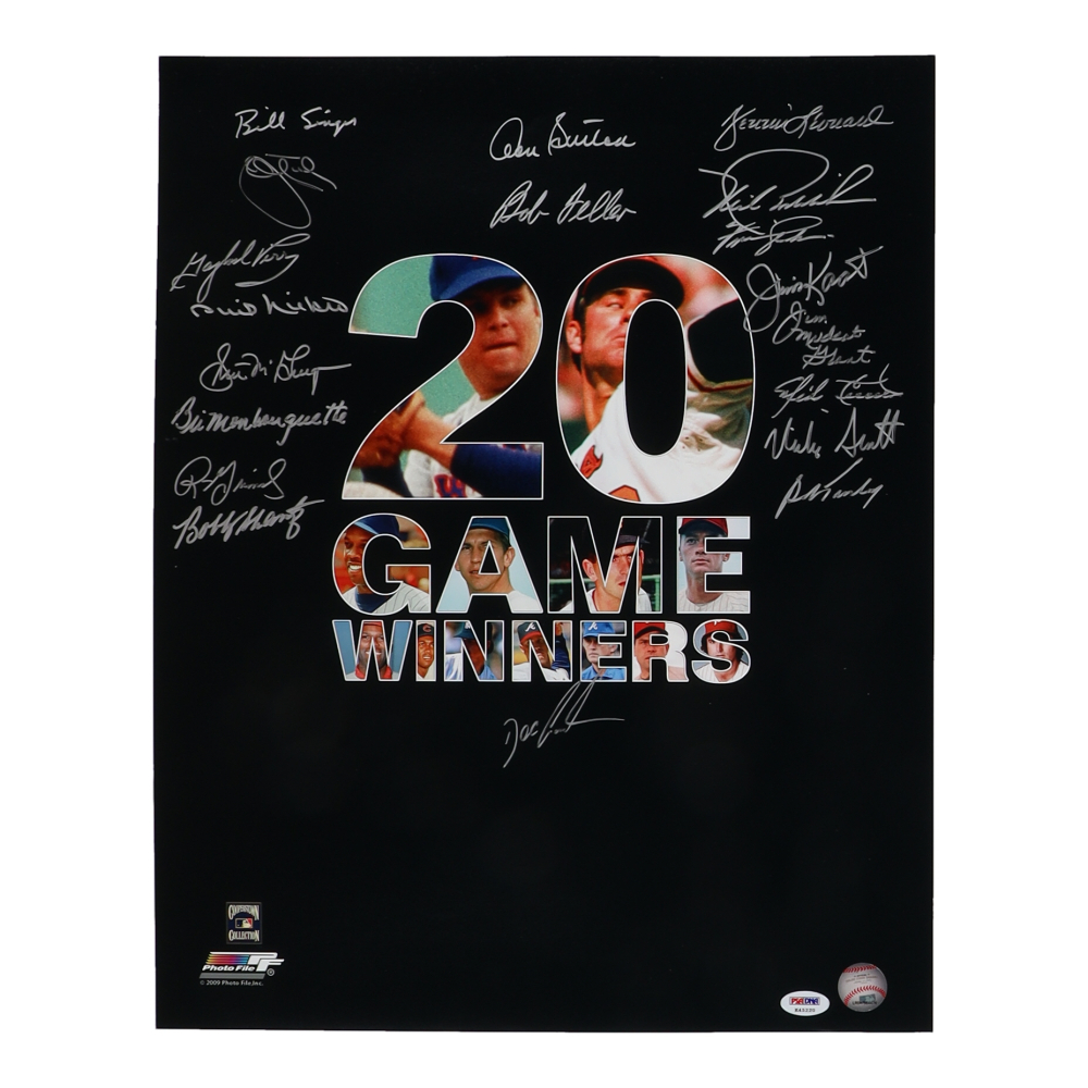 "20 Game Winners" 16x20 Photo Signed by (19) Including Gaylord Perry