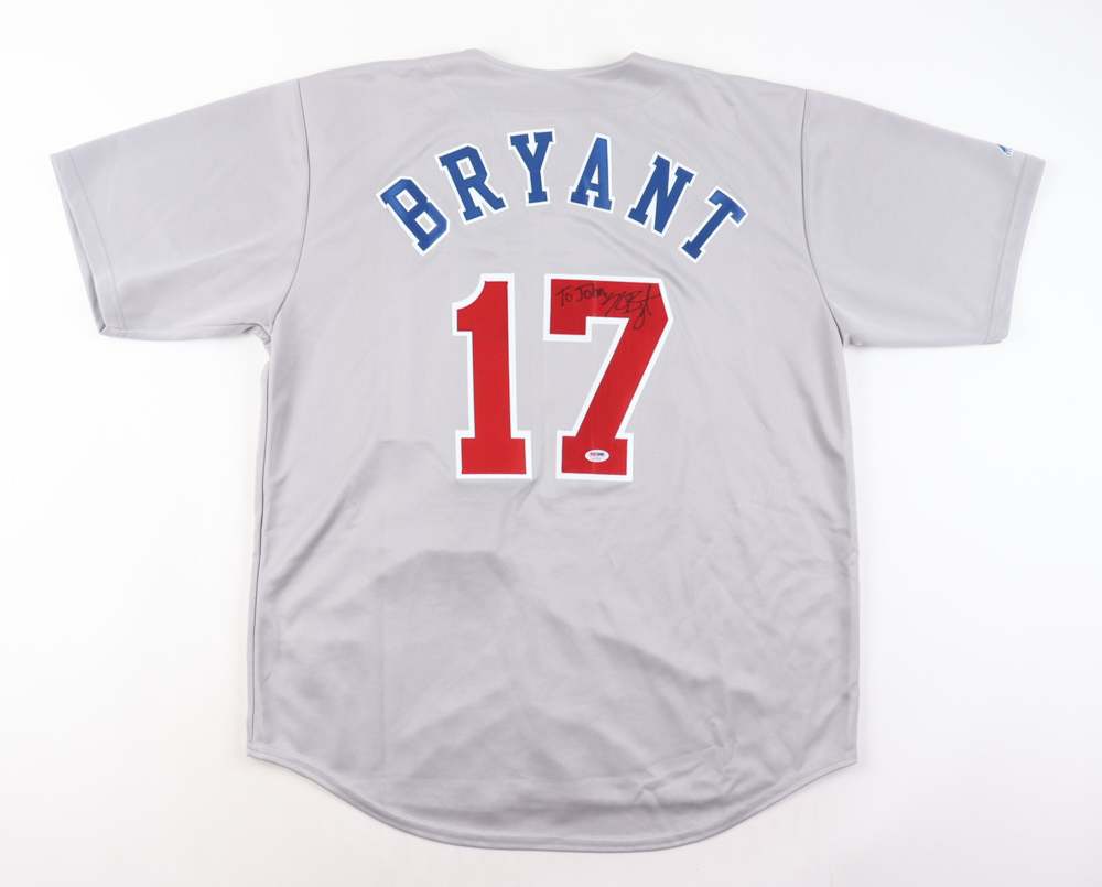 Kris Bryant Signed Cubs Jersey Inscribed "To John," (PSA) at PristineAuction.com Kris Bryant Signed Cubs Jersey Inscribed "To John," (PSA) at PristineAuction.com