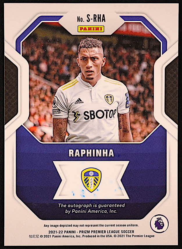 Raphinha 2021-22 Panini Prizm English Premier League Signatures #11 at PristineAuction.com Raphinha 2021-22 Panini Prizm English Premier League Signatures #11 at PristineAuction.com