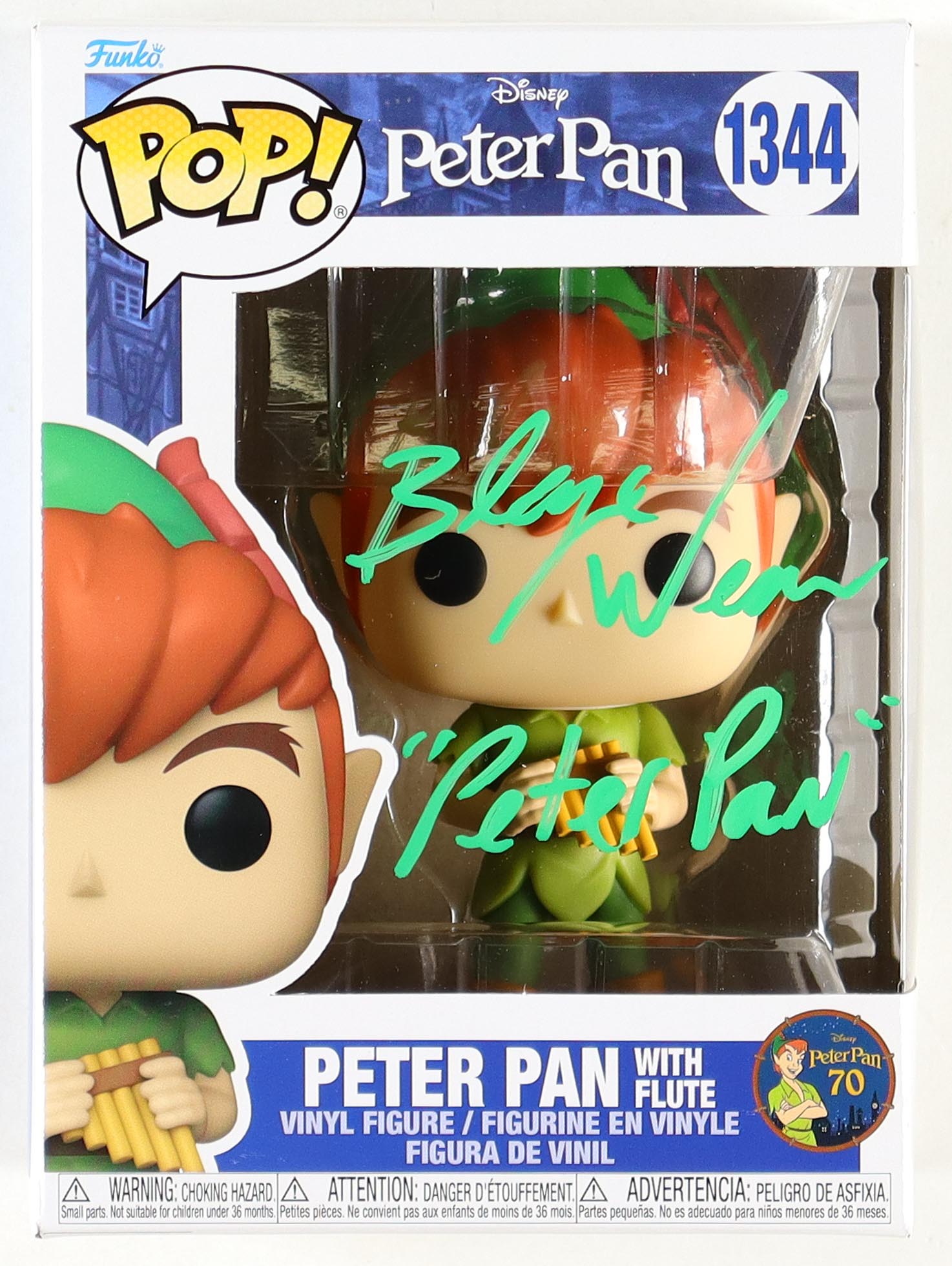Blayne Weaver Signed "Peter Pan" #1344 Funko Pop! Vinyl Figure Inscribed "Peter Pan" (JSA) at PristineAuction.com Blayne Weaver Signed "Peter Pan" #1344 Funko Pop! Vinyl Figure Inscribed "Peter Pan" (JSA) at PristineAuction.com