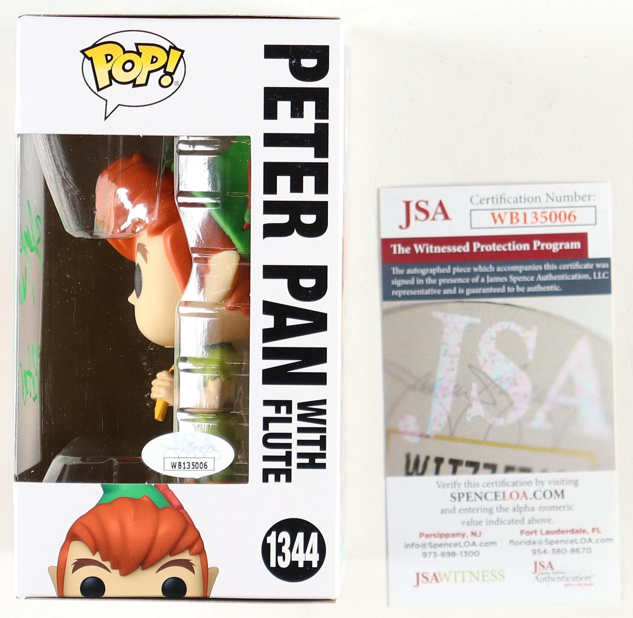 Blayne Weaver Signed "Peter Pan" #1344 Funko Pop! Vinyl Figure Inscribed "Peter Pan" (JSA) at PristineAuction.com Blayne Weaver Signed "Peter Pan" #1344 Funko Pop! Vinyl Figure Inscribed "Peter Pan" (JSA) at PristineAuction.com