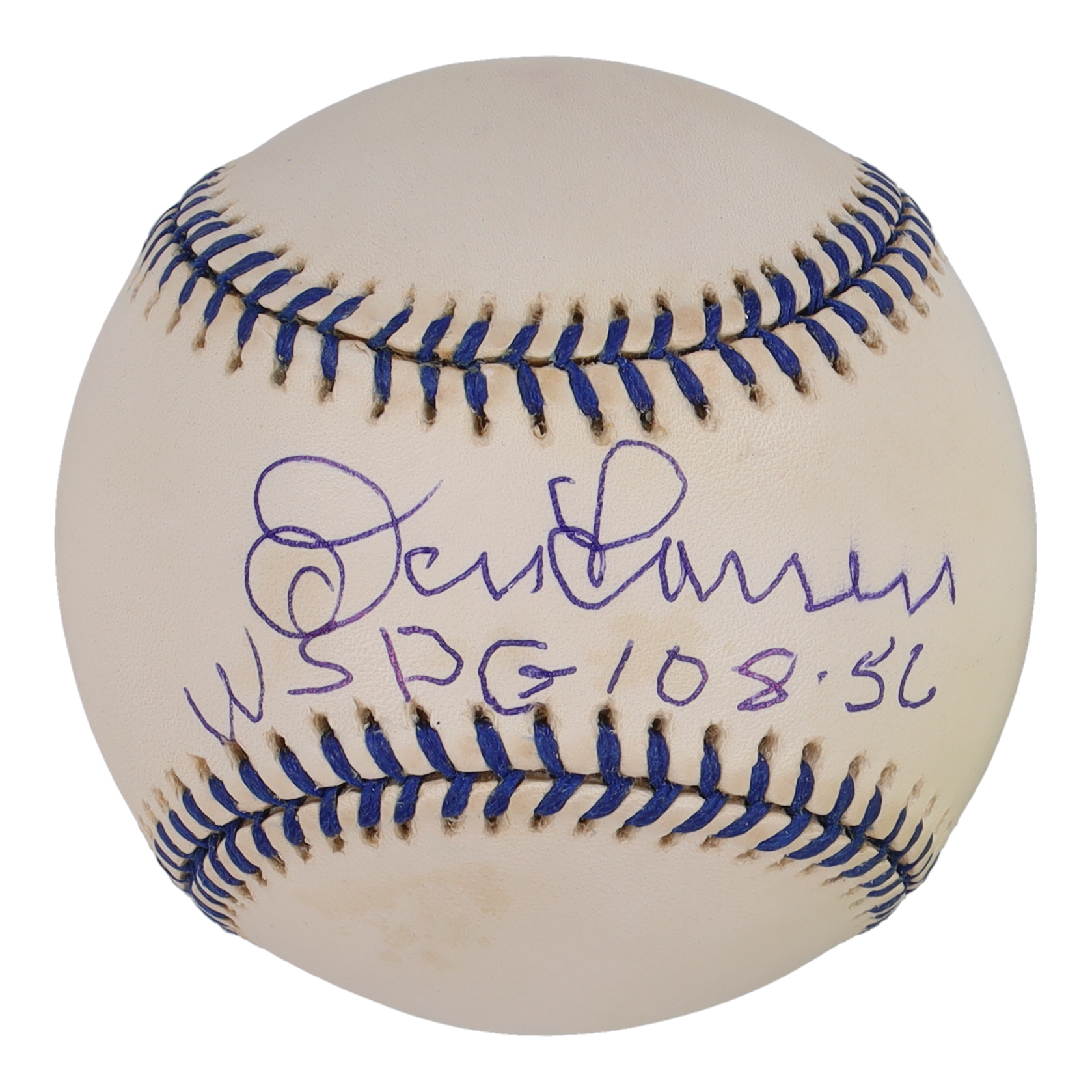 Don Larsen Signed OAL Baseball Inscribed "PG 10-8-56" (JSA) at PristineAuction.com Don Larsen Signed OAL Baseball Inscribed "PG 10-8-56" (JSA) at PristineAuction.com