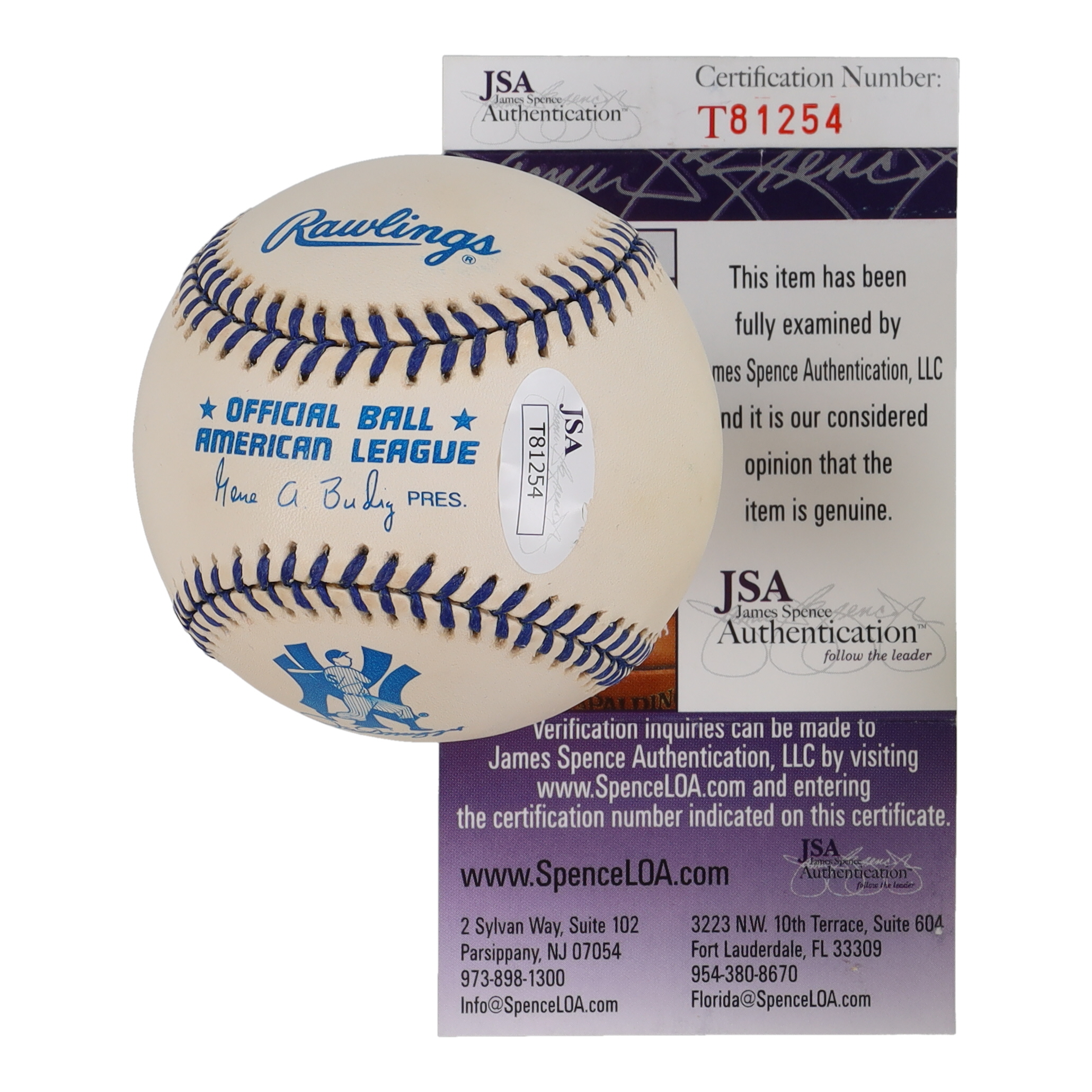 Don Larsen Signed OAL Baseball Inscribed "PG 10-8-56" (JSA) at PristineAuction.com Don Larsen Signed OAL Baseball Inscribed "PG 10-8-56" (JSA) at PristineAuction.com