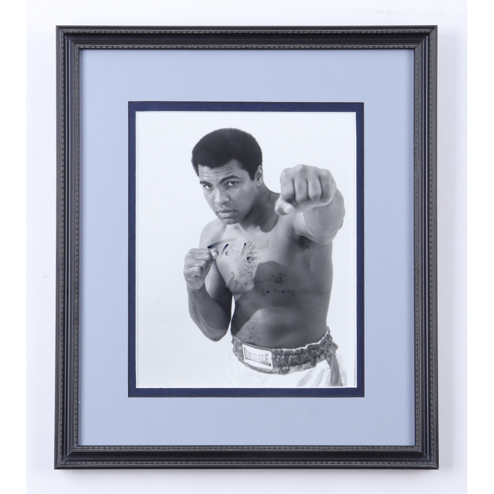 Muhammad Ali Signed Custom Framed Photo Display With Inscription (JSA ...