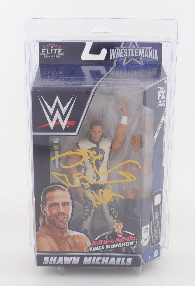 Shawn Michaels Signed WWE Elite Collection Action Figure Inscribed "HBK" (Beckett) at PristineAuction.com Shawn Michaels Signed WWE Elite Collection Action Figure Inscribed "HBK" (Beckett) at PristineAuction.com