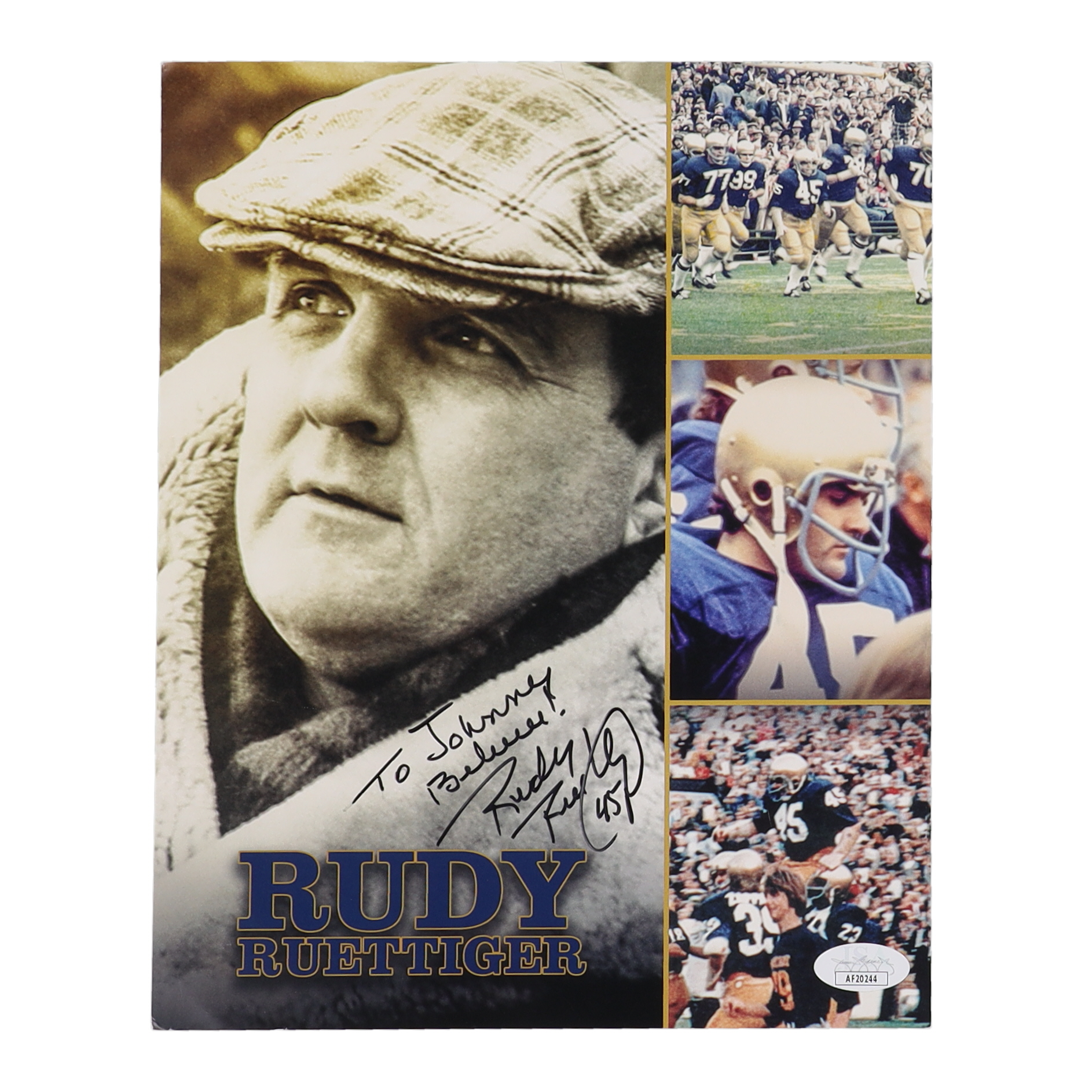 Rudy Ruettiger Signed Notre Dame Fighting Irish 8x10 Photo Inscribed "Believe!" (JSA) at PristineAuction.com Rudy Ruettiger Signed Notre Dame Fighting Irish 8x10 Photo Inscribed "Believe!" (JSA) at PristineAuction.com