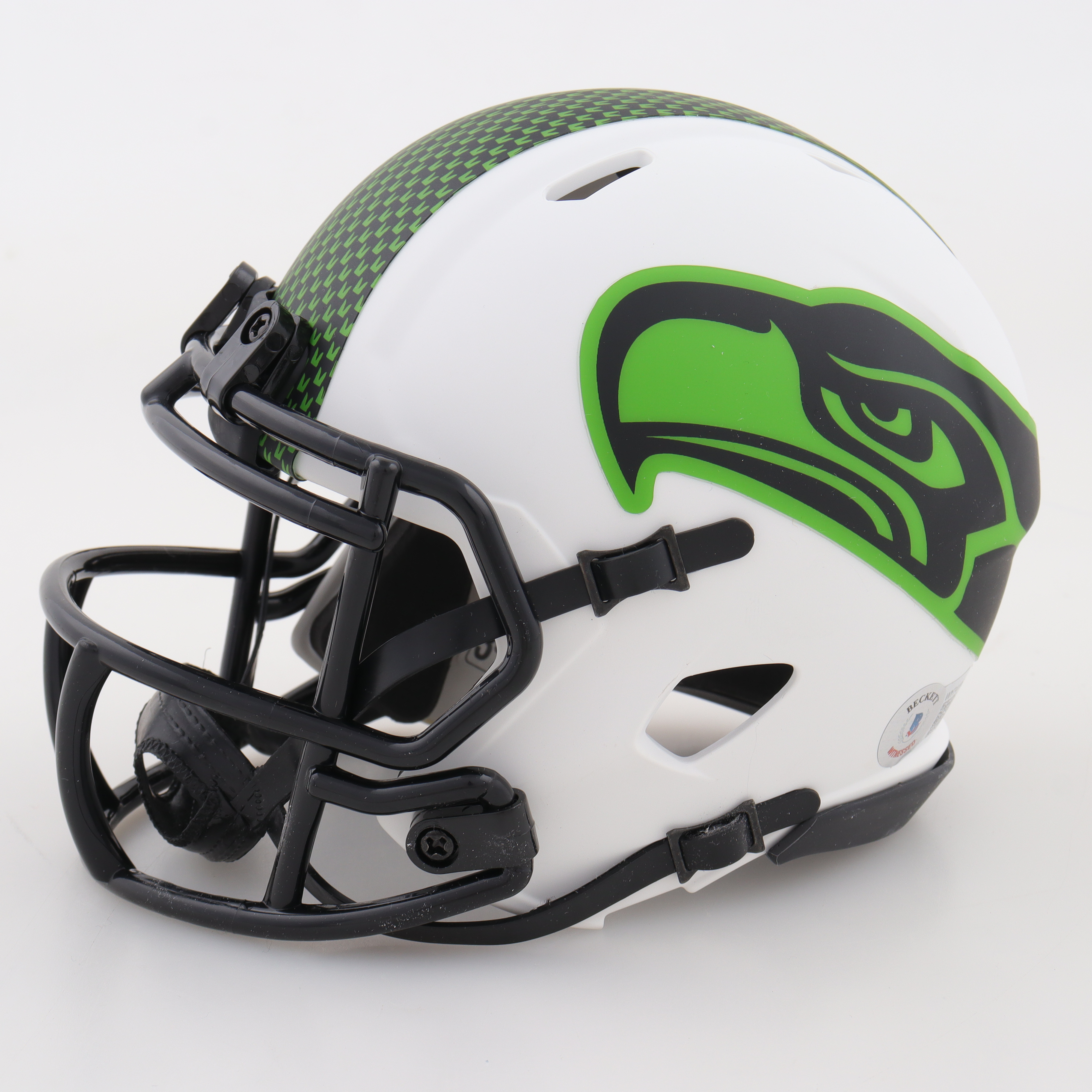 Kenneth Walker Signed Seahawks Lunar Eclipse Alternate Speed Mini Helmet (Beckett) at PristineAuction.com Kenneth Walker Signed Seahawks Lunar Eclipse Alternate Speed Mini Helmet (Beckett) at PristineAuction.com