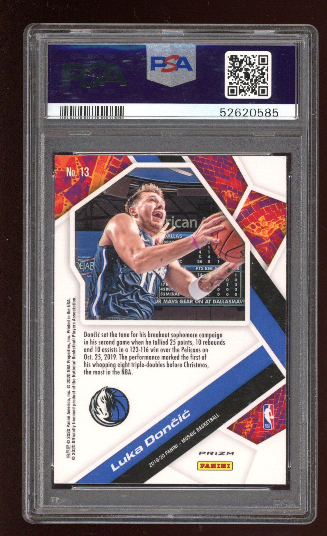 Luka Doncic 2019-20 Panini Mosaic Will to Win Mosaic #13 (PSA 10) at PristineAuction.com Luka Doncic 2019-20 Panini Mosaic Will to Win Mosaic #13 (PSA 10) at PristineAuction.com