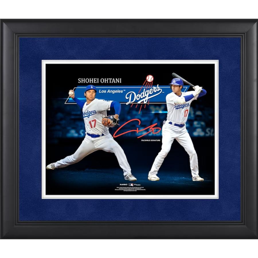 Shohei ohtani dodgers custom framed photo pristine auction
