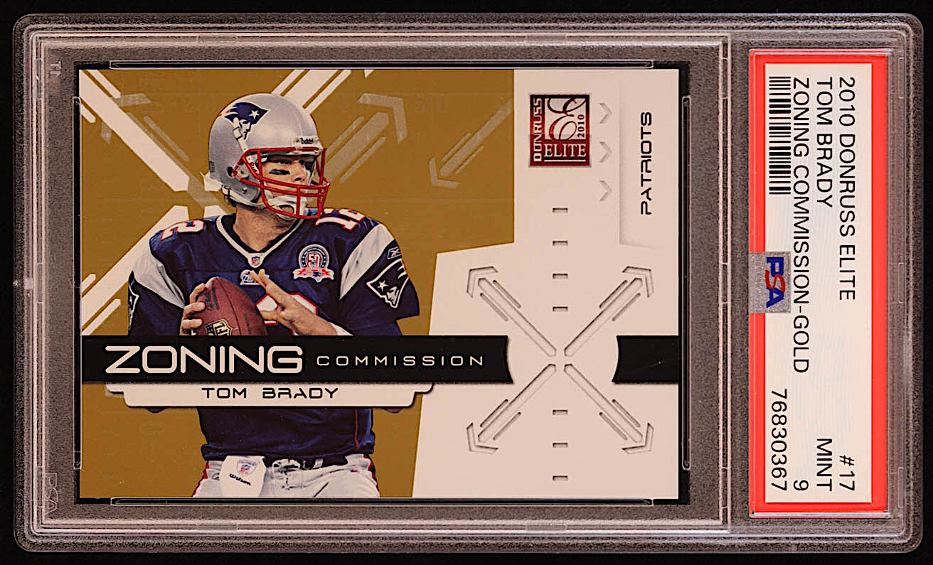 Tom Brady 2010 Donruss Elite Zoning Commission Gold #17 #589/999 (PSA 9) at PristineAuction.com Tom Brady 2010 Donruss Elite Zoning Commission Gold #17 #589/999 (PSA 9) at PristineAuction.com