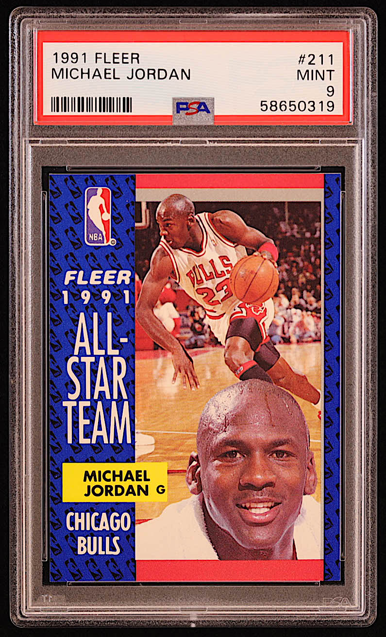 Michael Jordan 1991-92 Fleer #211 AS (PSA 9) at PristineAuction.com Michael Jordan 1991-92 Fleer #211 AS (PSA 9) at PristineAuction.com