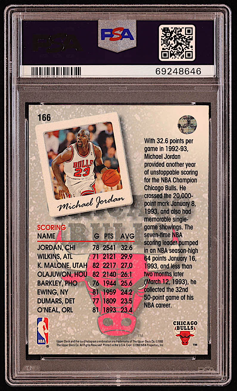 Michael Jordan 1993-94 Upper Deck #166 SL (PSA 9) at PristineAuction.com Michael Jordan 1993-94 Upper Deck #166 SL (PSA 9) at PristineAuction.com