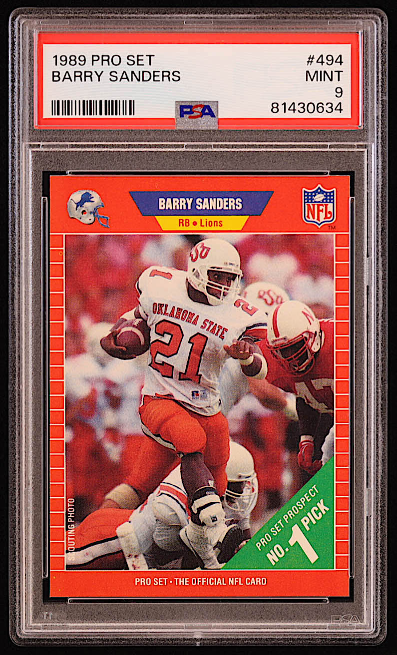 Barry Sanders 1989 Pro Set #494 RC (PSA 9) at PristineAuction.com Barry Sanders 1989 Pro Set #494 RC (PSA 9) at PristineAuction.com