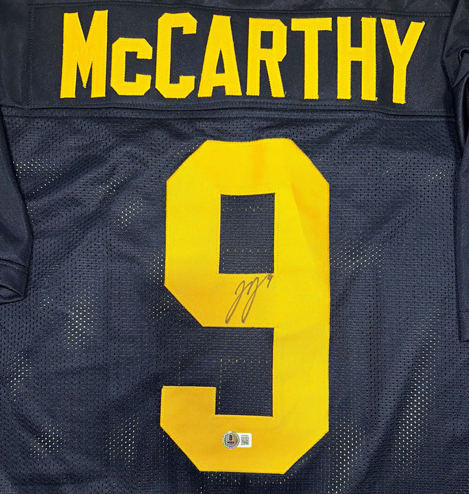 J.J. McCarthy Signed Career Highlight Stat Jersey (Beckett) at PristineAuction.com J.J. McCarthy Signed Career Highlight Stat Jersey (Beckett) at PristineAuction.com