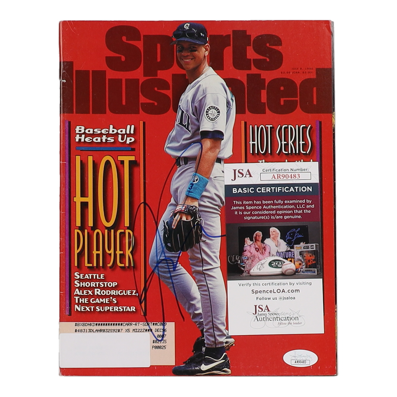Alex Rodriguez Signed 1996 Sports Illustrated Magazine (JSA) at PristineAuction.com Alex Rodriguez Signed 1996 Sports Illustrated Magazine (JSA) at PristineAuction.com