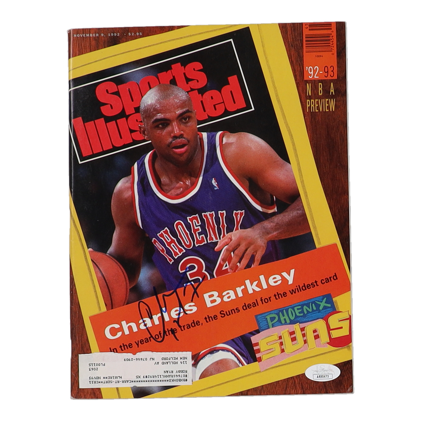 Charles Barkley Signed 1992 Sports Illustrated Magazine (JSA) at PristineAuction.com Charles Barkley Signed 1992 Sports Illustrated Magazine (JSA) at PristineAuction.com
