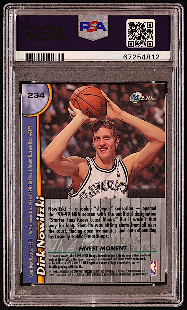 Dirk Nowitzki 1998-99 Finest #234 RC (PSA 9) at PristineAuction.com Dirk Nowitzki 1998-99 Finest #234 RC (PSA 9) at PristineAuction.com